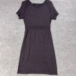Worthington Knit Dress Womens Medium M Brown Short Sleeve Casual